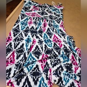 Ann Taylor Multicolor Abstract Print, Spaghetti Strap Dress